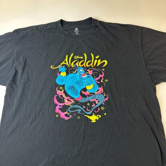 Disney Aladdin Shirt Mens 4XL Black Genie Graphic Tee Movie Cartoon Magic Lamp - Picture 1 of 9